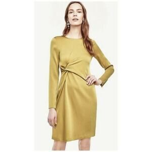 Ann Taylor 0 Triacetate Twist Shift Chartreuse